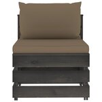 Vidaxl salon de jardin 6 pièces avec coussins bois imprégné de gris