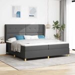 vidaXL Lit à ressorts avec matelas gris foncé 90x190 cm Gris foncé