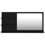 vidaXL Miroir de salle de bain noir 90x10 5x45 cm bois d’ingénierie