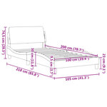 vidaXL Cadre de lit avec tête de lit Crème 100x200 cm Tissu