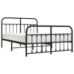 vidaXL Cadre de lit métal sans matelas avec pied de lit noir 140x190cm