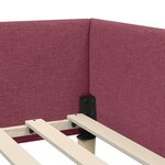 vidaXL Cadre de lit d'angle Autre Rouge bordeaux 100 x 200 cm