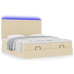 VidaXL Cadre de lit ottoman avec matelas crème 160x200 cm tissu