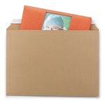 Pochette carton recyclé à fermeture adhésive - pochette ouverture grand côté 40cm x 27 8cm (lot de 100)