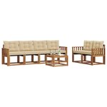vidaXL Ensemble de canapés d'extérieur 7 Pièces Naturel et Beige