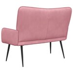 vidaXL Sofa 2 places Rose 115 x 61 x 87 cm Velours