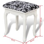 Vidaxl tabouret de coiffeuse noir tissu