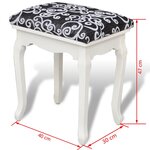 vidaXL Tabouret de coiffeuse Noir Tissu