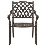 vidaXL Chaise de jardin 2 Pièces Bronze 56 x 55 x 92 5 cm Aluminium