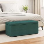 vidaXL Tabouret Vert foncé 101 x 41 x 40 cm Tissu et bois stratifié