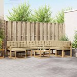 vidaXL Ensemble de canapés d'extérieur 9 Pièces Blanc et Beige