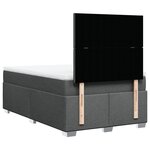 vidaXL Sommier à lattes de lit avec matelas Gris foncé 120x200cm Tissu