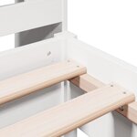 vidaXL Lit bibliothèque sans matelas blanc 75x190cm bois de pin massif