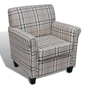 vidaXL Fauteuil avec coussin Crème Tissu
