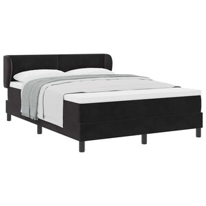 vidaXL Lit à ressorts avec matelas Noir 140 x 190 cm Velours
