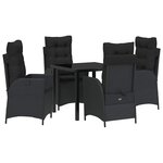 vidaXL Ensemble de salle à manger pour jardin 5 Pièces Noir polyrotin