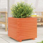 vidaXL Jardinière cire marron 50x50x49 5 cm bois de pin massif