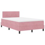 Lit à sommier tapissier avec matelas et LED Rose 120x200 cm Velours