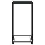 vidaXL Table d'appoint avec roues Noir 40x30x63 5 cm Bois d'ingénierie