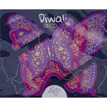 Papertree Diwali décoration 3D Papillon Violet