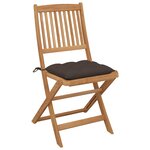 Vidaxl chaises pliables de jardin 6 pièces avec coussins bois d'acacia