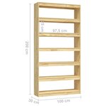vidaXL Bibliothèque/Séparateur de pièce 100x30x200 cm pin massif