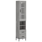 vidaXL Buffet haut Sonoma gris 34 5x34x180 cm Bois d'ingénierie