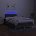 vidaXL Sommier à lattes de lit matelas LED gris foncé 120x190 cm tissu