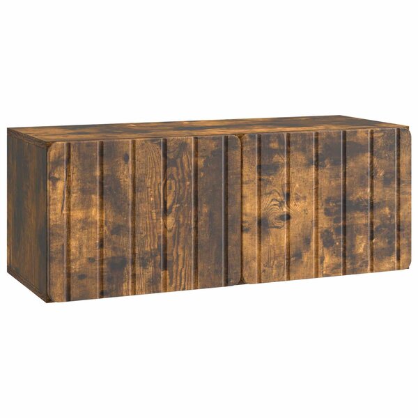 vidaXL Meuble TV mural 78 5 x 31 x 30 cm Chêne fumé Bois d'ingénierie