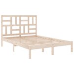 vidaXL Cadre de lit bois massif 135x190 cm double
