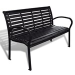 vidaXL Banc de jardin 125 cm acier et WPC noir