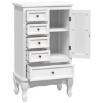 vidaXL Armoire avec 5 tiroirs et 2 étagères Blanc