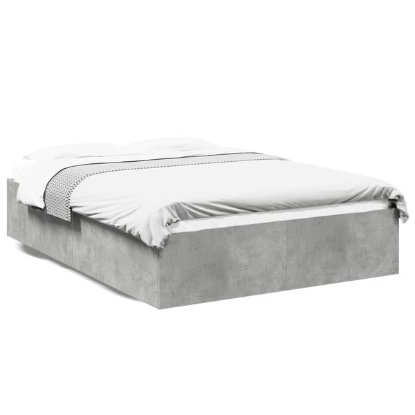 vidaXL Cadre de lit sans matelas gris béton 140x200 cm
