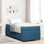 vidaXL Cadre de lit avec matelas Bleu 100 x 200 cm Velours