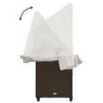 vidaXL Chaise longue avec auvent et coussins marron résine tressée