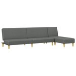 vidaXL Ensemble de canapés 2 Pièces gris foncé tissu