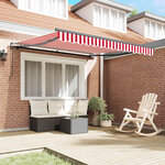 vidaXL Auvent Rétractable Rouge et Blanc 350 x 250 cm
