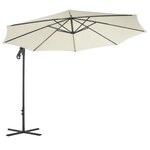 vidaXL Parasol en porte-à-faux avec poteau en acier 300 cm Sable