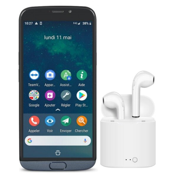 Smartphone doro 8050 et écouteurs sans fils bluetooth