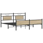 vidaXL Cadre de lit en métal sans matelas chêne sonoma 160x200 cm