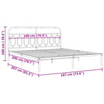 vidaXL Cadre de lit métal sans matelas et tête de lit noir 180x200 cm