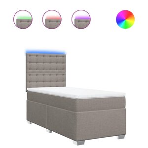 vidaXL Sommier à lattes de lit avec matelas Taupe 80x200 cm Tissu