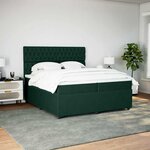 vidaXL Sommier à lattes de lit et matelas Vert foncé 200x200cm Velours