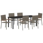 vidaXL Ensemble de salle à manger pour jardin 7 Pièces Gris polyrotin