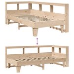 vidaXL Lit bibliothèque sans matelas 100x200 cm bois massif de pin