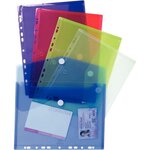Chemise perforée à scratch exacompta  24 x 31 5 cm couleurs assorties - paquet de 5