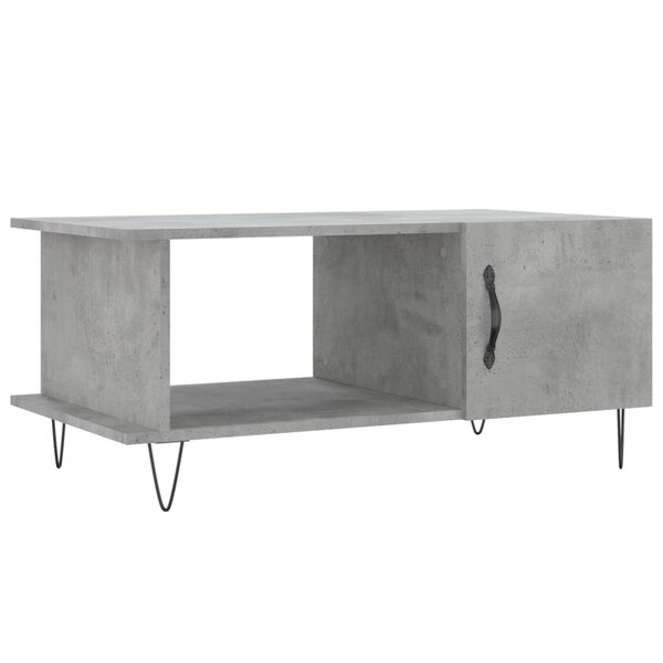 vidaXL Table basse gris béton 90x50x40 cm bois d'ingénierie