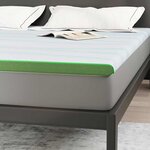 vidaXL Coussins de Matelas Blanc et vert 180 x 200 cm