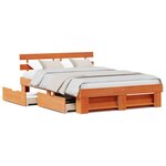 vidaXL Cadre de lit Marron cire 140 x 200 cm Bois massif en pin