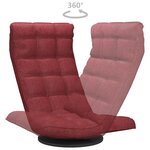 vidaXL Chaise de sol pivotante Rouge bordeaux Tissu